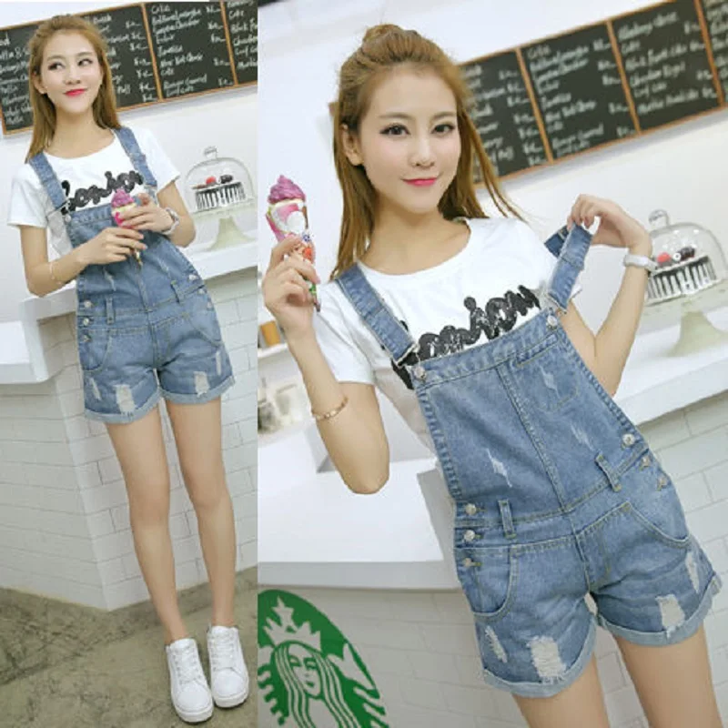 romper jean shorts