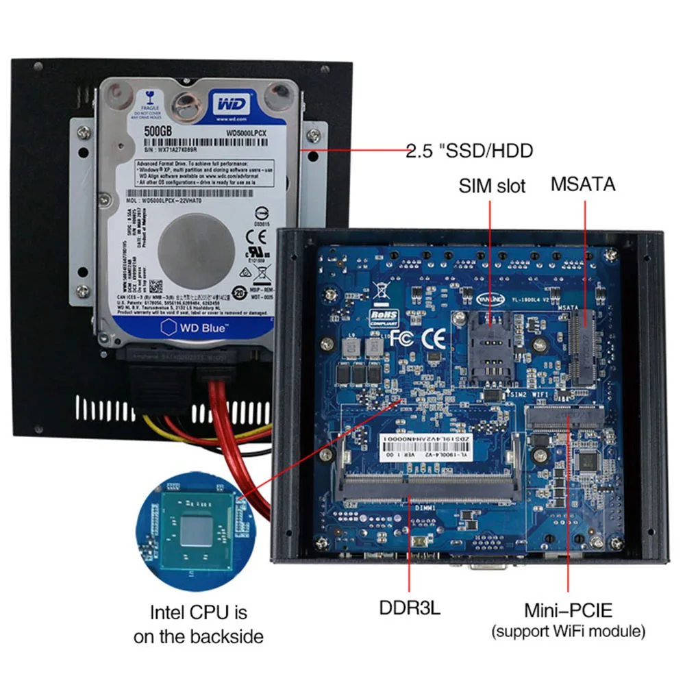 Minisys Atom E3845 четырехъядерный мини-ПК брандмауэр Микро устройство с 4-кратным гигабитным Intel Lan Barebone шлюз маршрутизатор Pfsense программное обеспечение