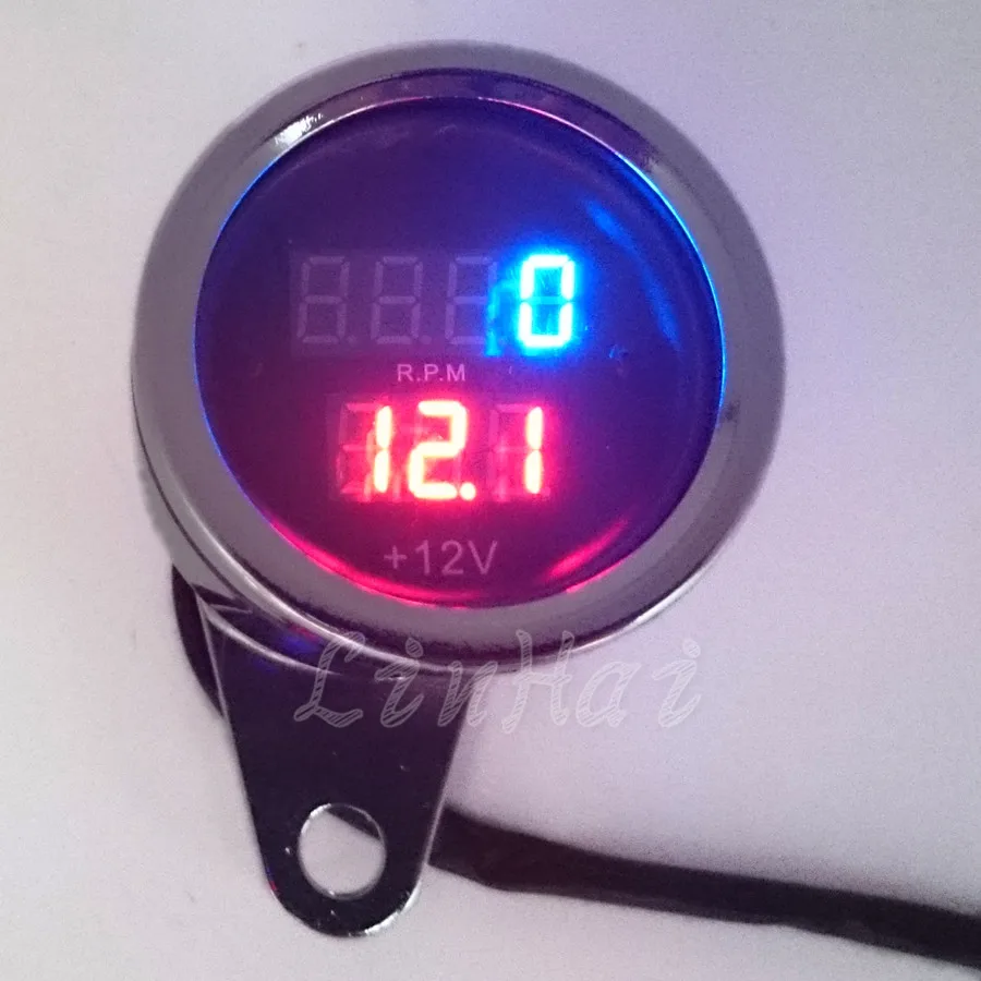 

New Universal Motorcycle Motorbike LED Digital Tachometer Voltmeter Gauge Combo