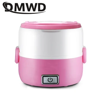 

DMWD Electric rice cooker 1L Mini Portable Heating Lunchbox Food Cooking Container Meal Steamer Warmer 2 layers Dinner Lunch Box