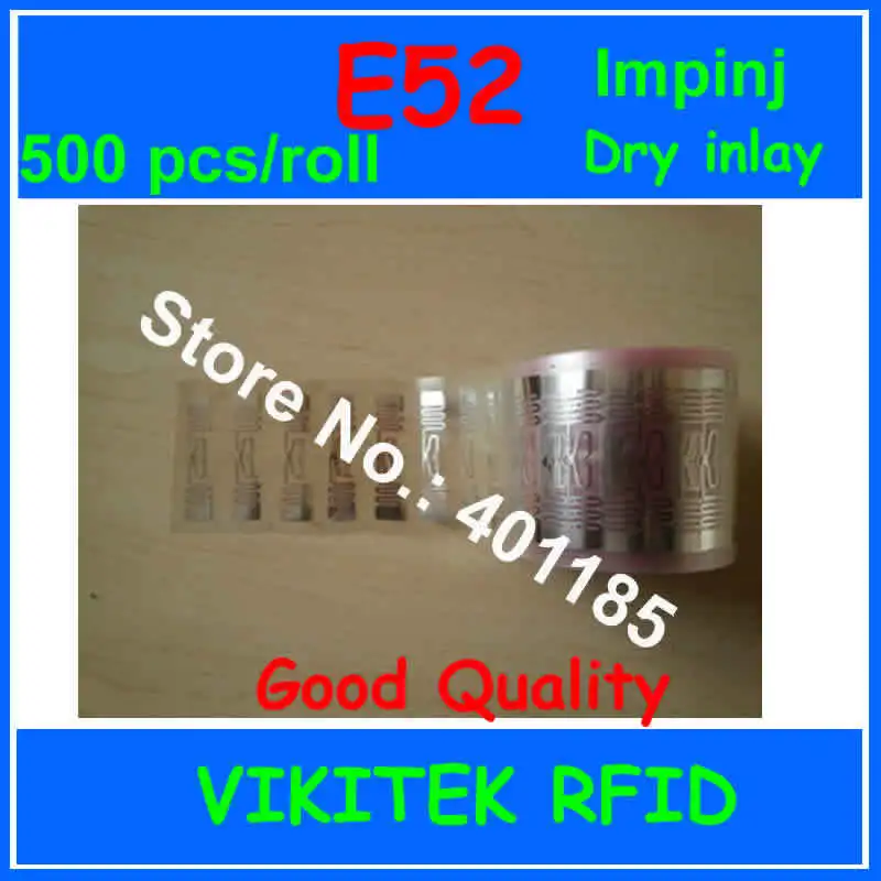 

Impinj E52 UHF RFID dry inlay 500pcs per roll 860-960MHZ Monza5 915M EPC C1G2 ISO18000-6C can be used to RFID tag and label