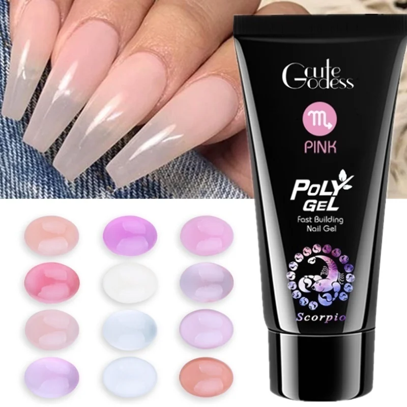 

12 Colors Soak Off Poly Gel UV Acryl Gel Quick Building Finger Extension LED Hard Builder Gel Nail Gel 15ml