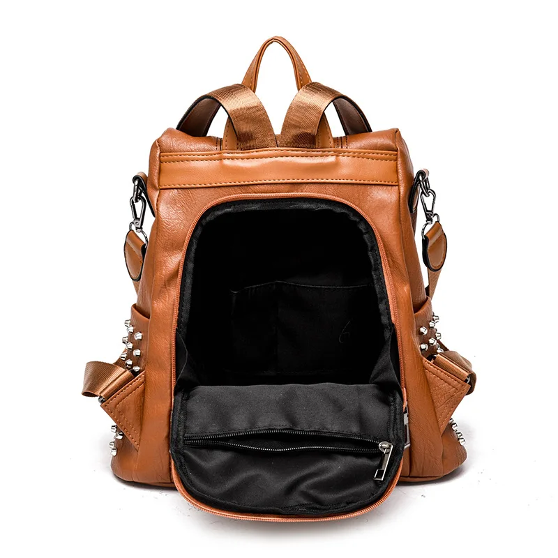 ZMQN рюкзаки для женщин рюкзак из искусственной кожи дорожный рюкзак школьные сумки для девочек-подростков рюкзак с заклепками Mochila A122