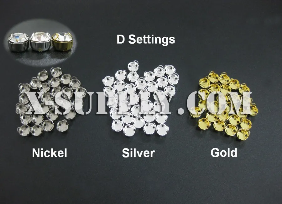 Empty D Brass Settings for Rhinestones1
