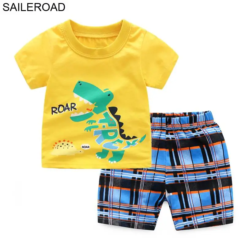 SAILEROAD Tractors Pattern Kits for Boys Clothing Sets Summer Kids Outfits Shirt Pants 2 Pieces Toddler Boy Clothes Suits - Color: 071 same picture