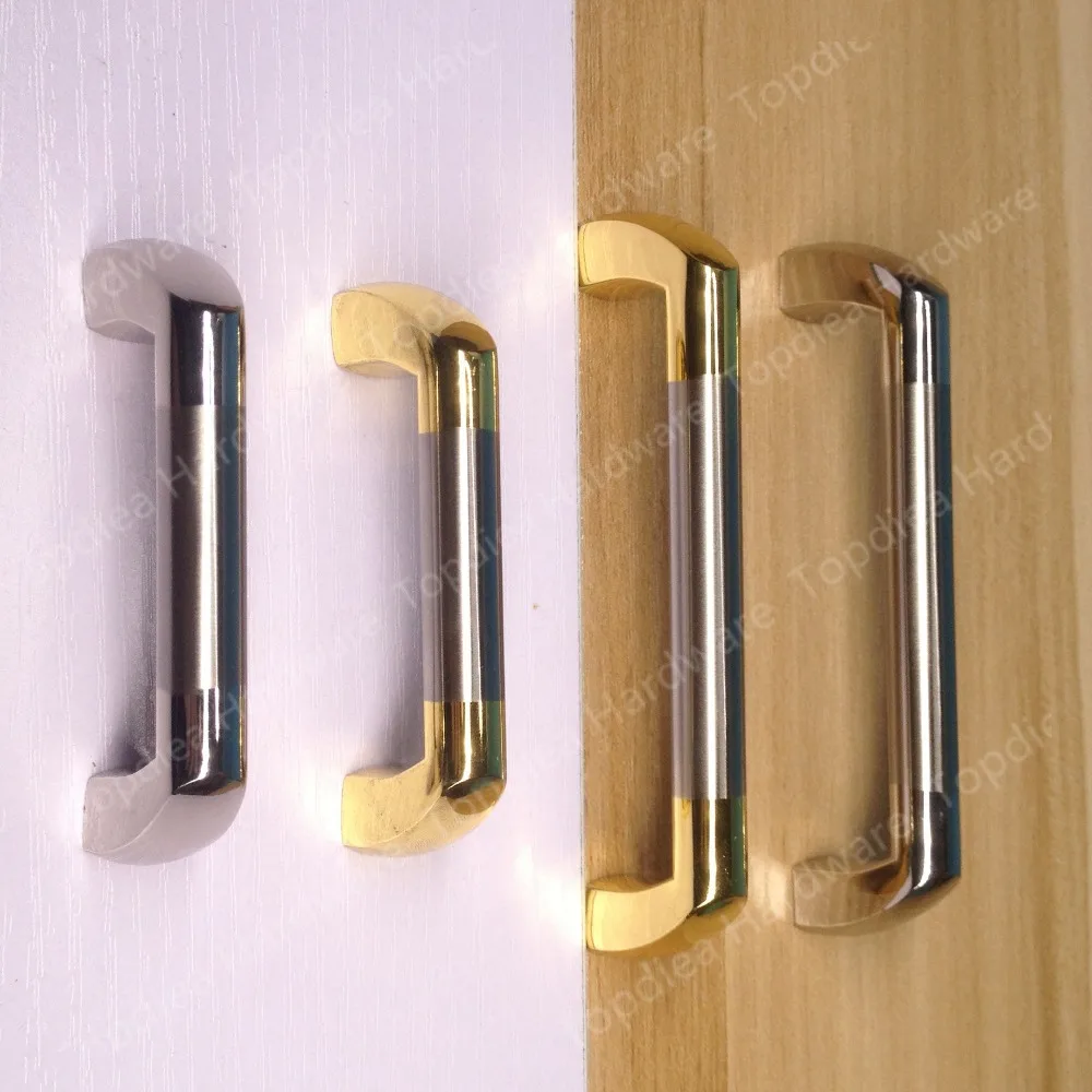 

Hole Pitch 64mm/96mm Zinc Alloy handle modern handle Kitchen Furniture Handle bedroom drawer handle silver side