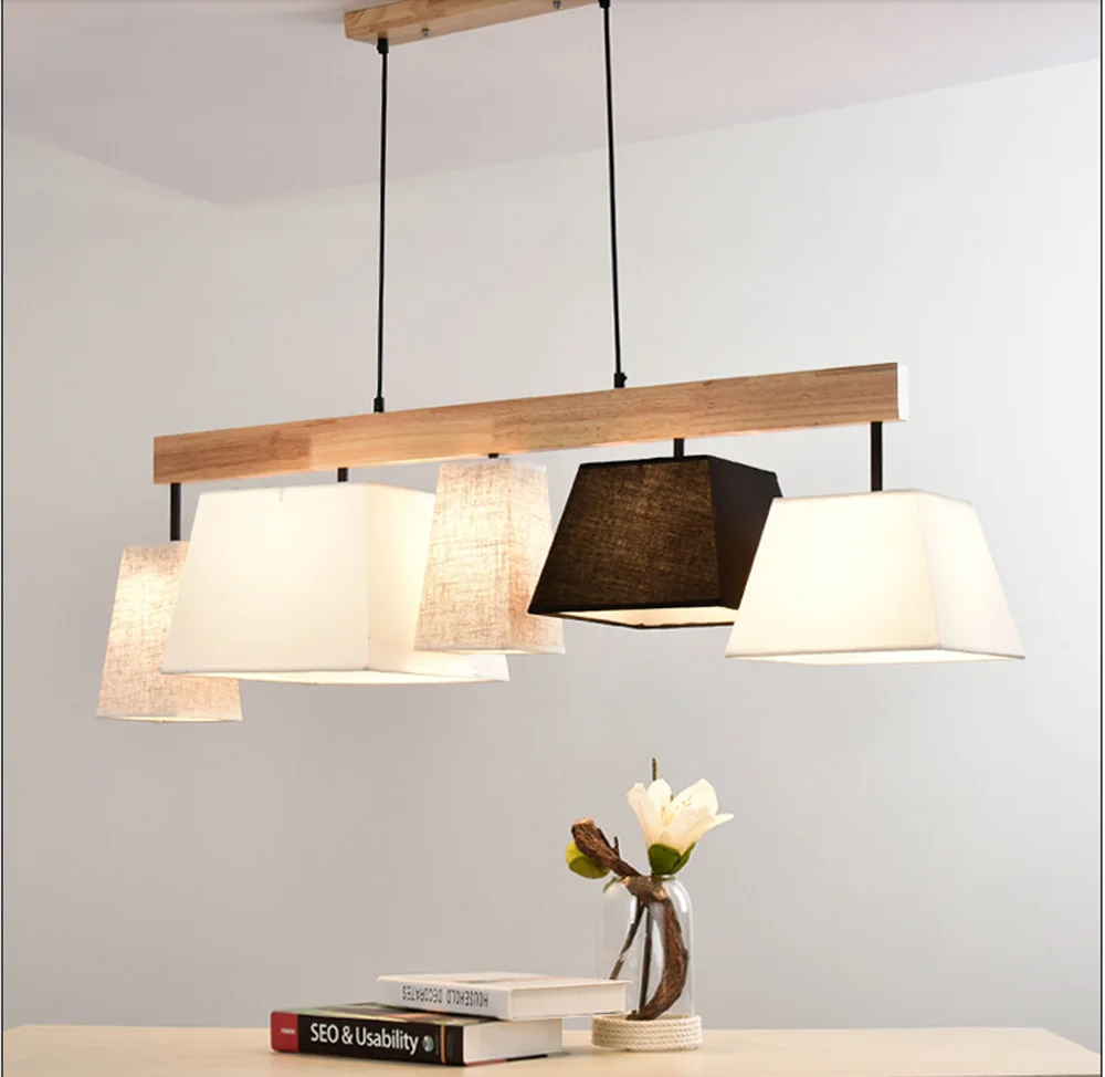 

LED Nordic Light Home Lighting Suspension Luminaire110-220v Wood Light Pendent Lamp E27 Country Style Lighting Pendant
