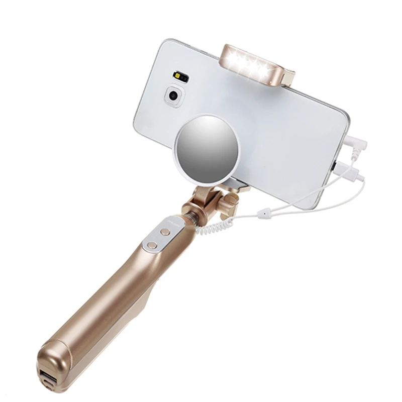 MX69W 3 in-1 Extendable Cable Selfie Stick Monopod with Mirror for iOS Android phone with Flasher Cable Power Bank MX69W 3 in-1 Extendable Cable Selfie Stick Monopod with Mirror for iOS Android phone with Flasher Cable Power Bank