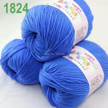 

Sale Lot of 3 balls x 50g (147y) Cashmere Silk velvet Hand knitting Yarn Blue 1824