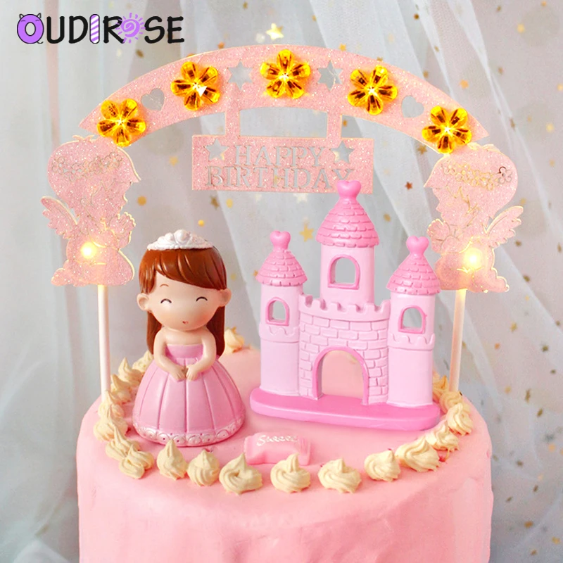 Oudirose Led Angel Arch Cake Hat Bunting Happy Birthday Party