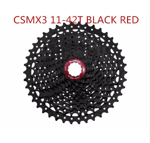 Sunracing 10 скоростей CSMS3 CSMX3 11-40 t/11-42/11-46 t mtb велосипед свободные колеса кассета широкое соотношение mtb велосипед кассета - Цвет: MX3 42T black red