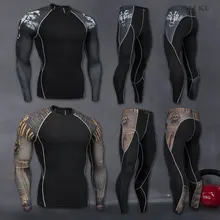 Рашгард для MMA union костюм 19 мужская футболка+ колготки для мужчин комплект футболка с длинным рукавом Леггинсы Одежда для фитнеса