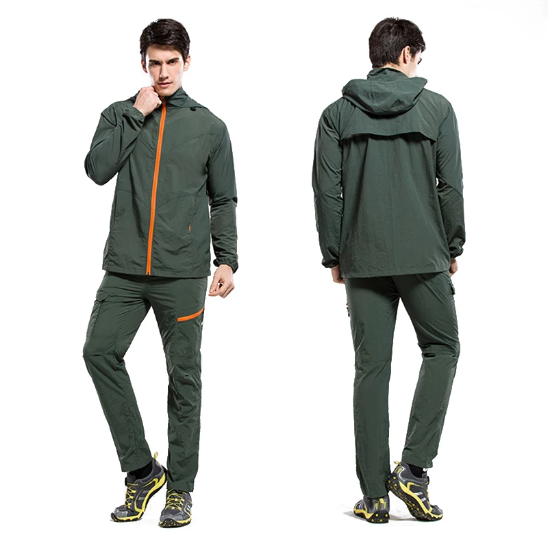 New Sport Training Set Tracksuit For Men Hooded Hiking