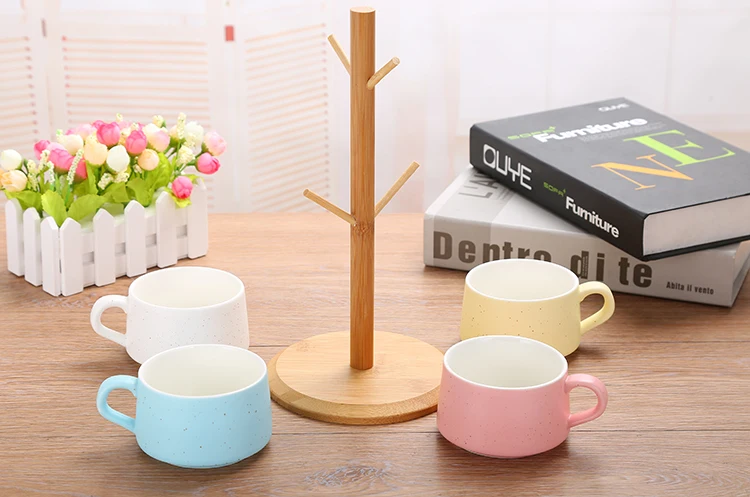 4 шт. набор кофейных чашек с деревянной рамкой Япония Стиль Керамика кружки бутылку воды офис завтрак молоко чайная чашка посуда для питья, набор