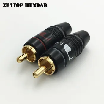 

100Pcs Nakamichi Copper RCA Plug HIFI Gold plated Audio Cable RCA Male Audio Connector Gold Adapter for 6mm Cable