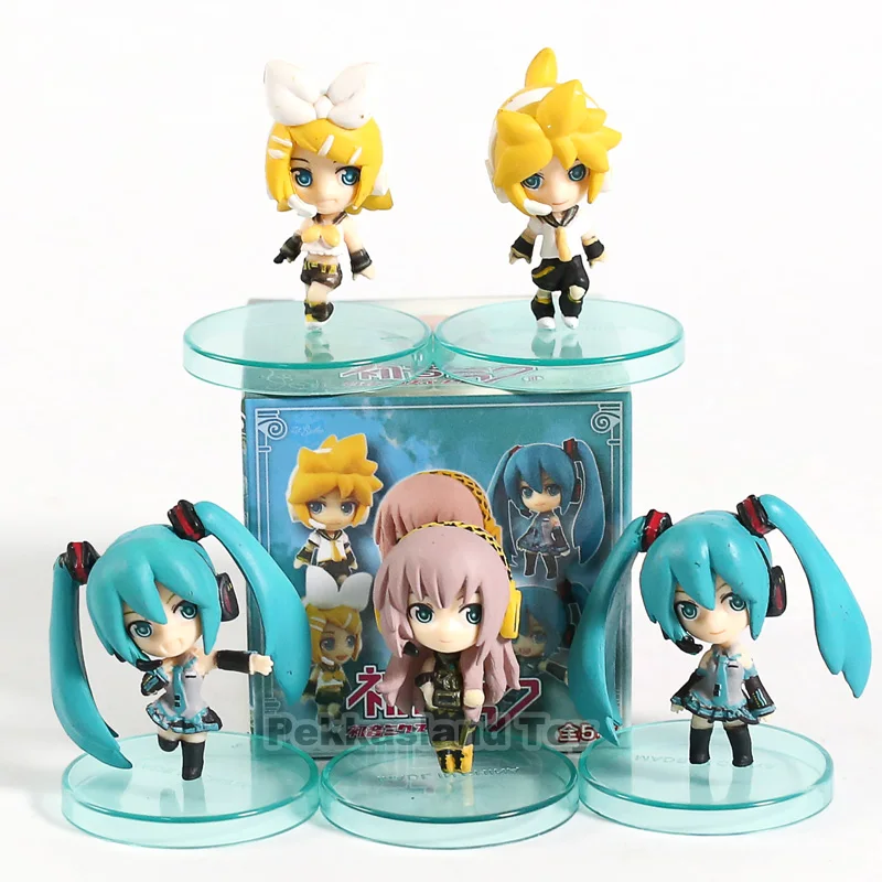 

Hatsune Miku Snow Miku Kagamine Ren Rin Meiko Megurine Luka PVC Figures Toys Pendants 5pcs/set