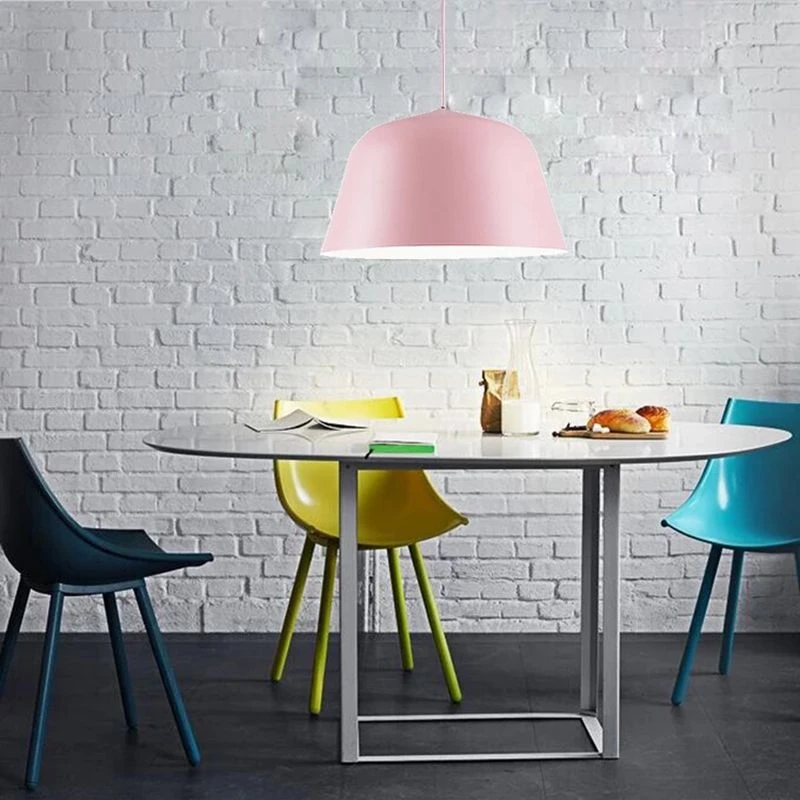 

Nordic Color Pendant Light E27 AC 220V Crystal Metal Indoor Lighting Modern Simple LED Lights For Bedroom Dining Room Office
