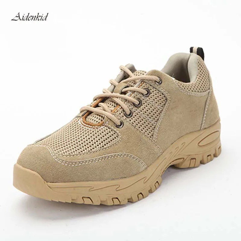 Men's work safety shoes steel toe cap fashion breathable sports shoes breathable lightweight summer men's sports shoes35-47