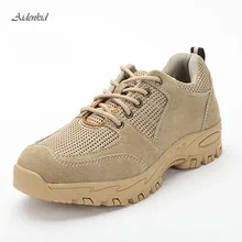 Men's work safety shoes steel toe cap fashion breathable sports shoes breathable lightweight summer men's sports shoes35-47