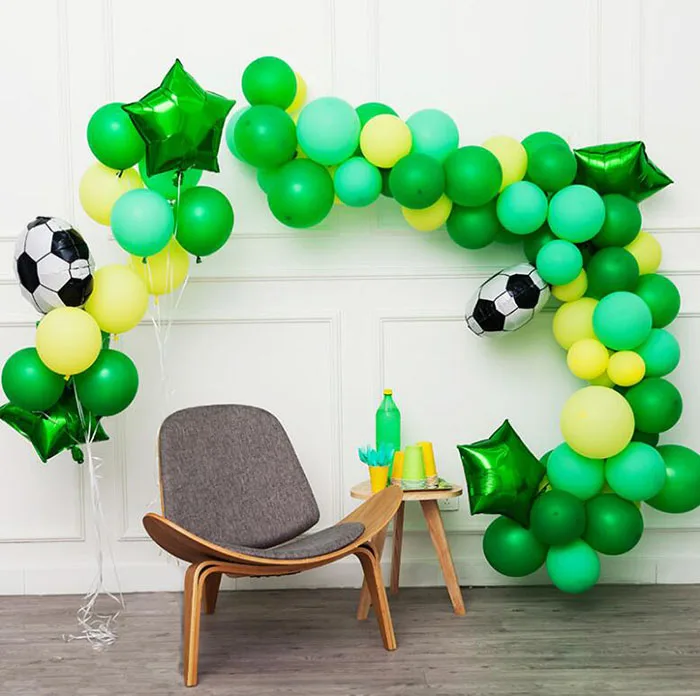 12 шт футбольная тематическая вечеринка зеленый черный белый латексные шары для мальчиков игры игрушки зеленый лес шары из латекса день рождения поставка