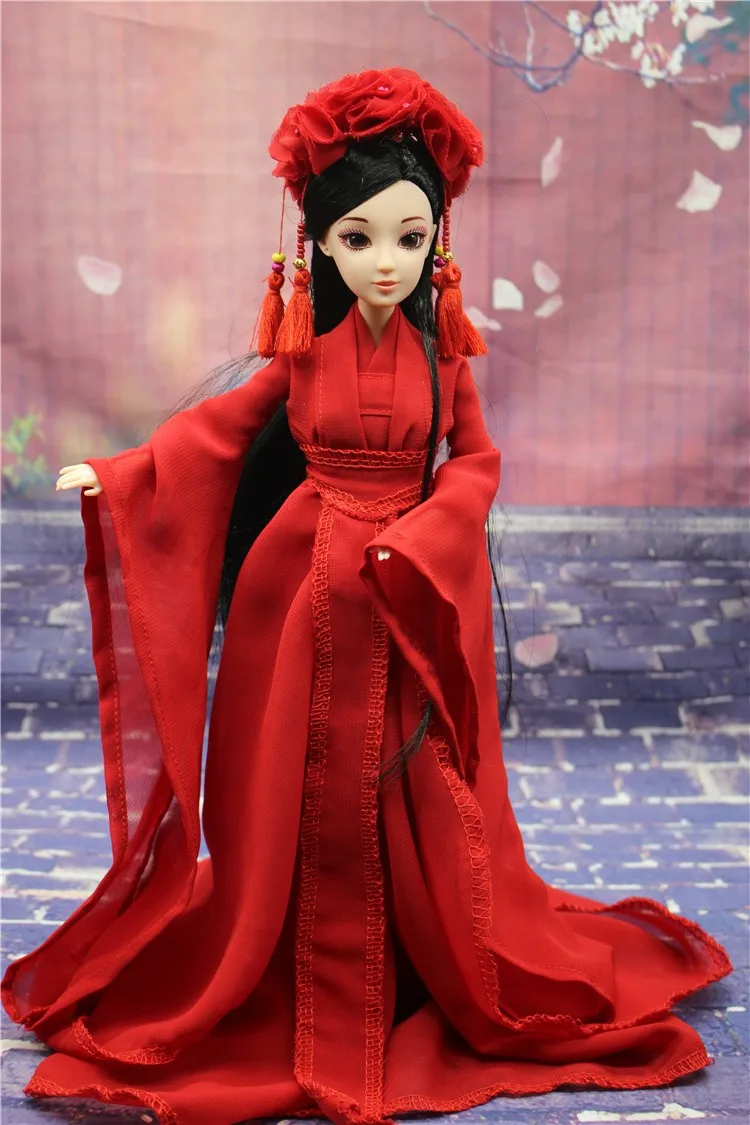 Древняя китайская Кукла костюм кукла, DIY кукла, макияж 3D стеклянные глаза 30 см