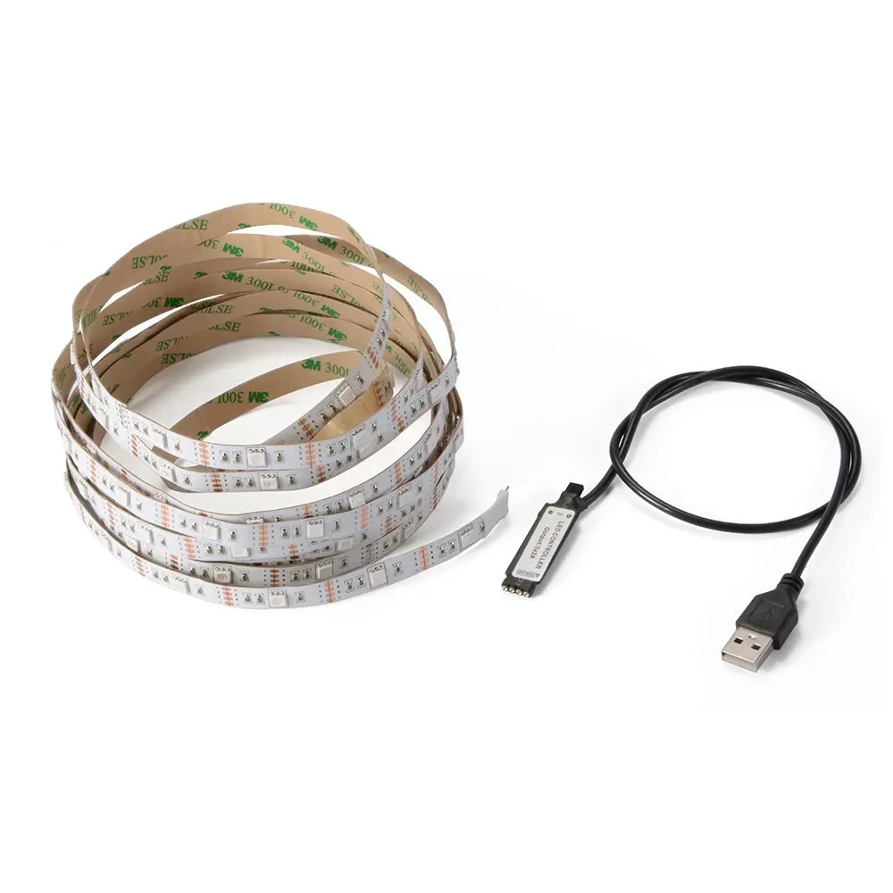 USB Powered 5V RGB LED Strip light 60leds/m 3528 SMD Non Waterproof