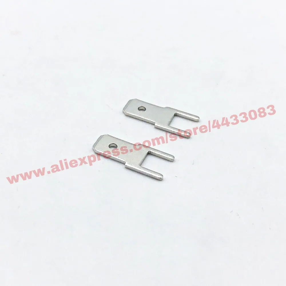 100Pcs 4.8 Inserts Plug male Terminal 250 PCB Solder lug thickness 0.8 two legs ,PCB welding sheet (5)