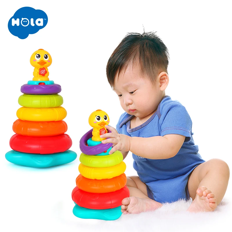 HOLA TOYS 2101 дети Радуга укладки утка детские игрушки для детей Подарки