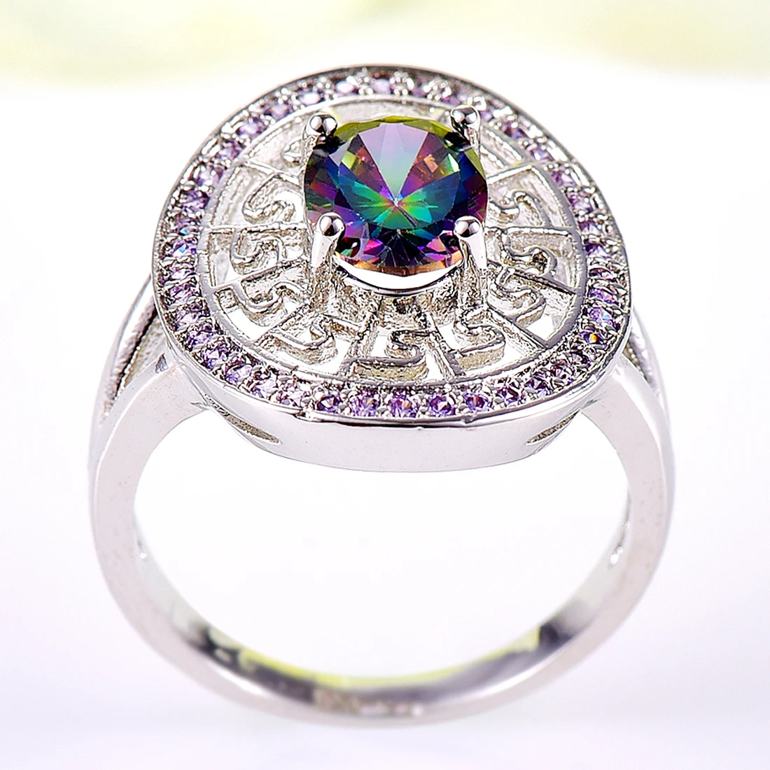 Fashion trendy Multi Color Classic women ring High quality gifts engagement rings Size 6 7 8 9