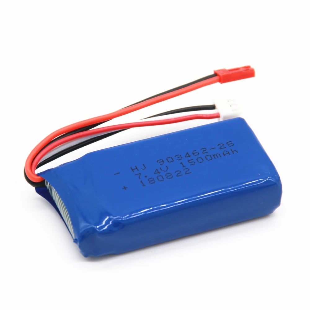 3 шт 7 4 V 1500 mAh Lipo батарея для FT009 RC лодки катера 12428 2S mah 903462 JST SM KET T PLUG|Перезаряжаемые