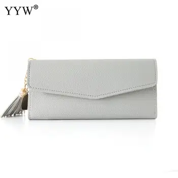 

2018 Fashion Womens Wallets Simple Zipper Purses Black White Gray White Long Section