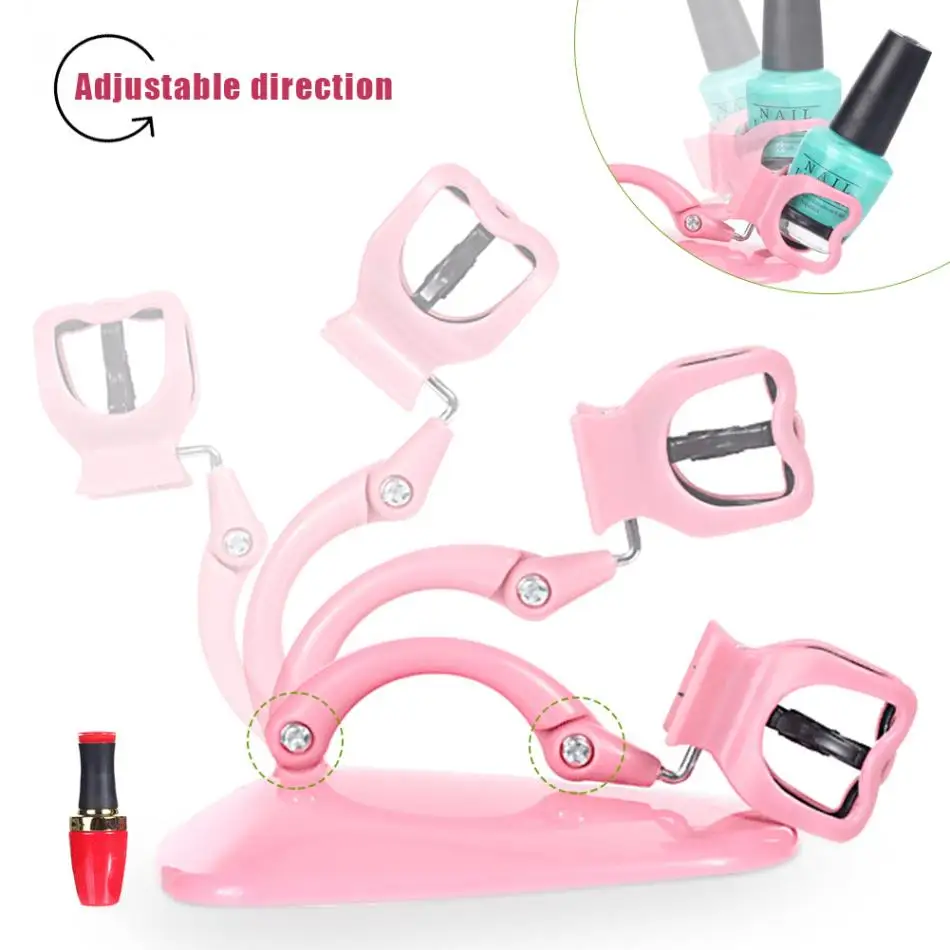 

2 Colors Hand Free Nail Polish Gel Bottle Holder Easy Manicure Nail Art Display Salon Nail Varnish Stand Tilt Clip Grip Tools