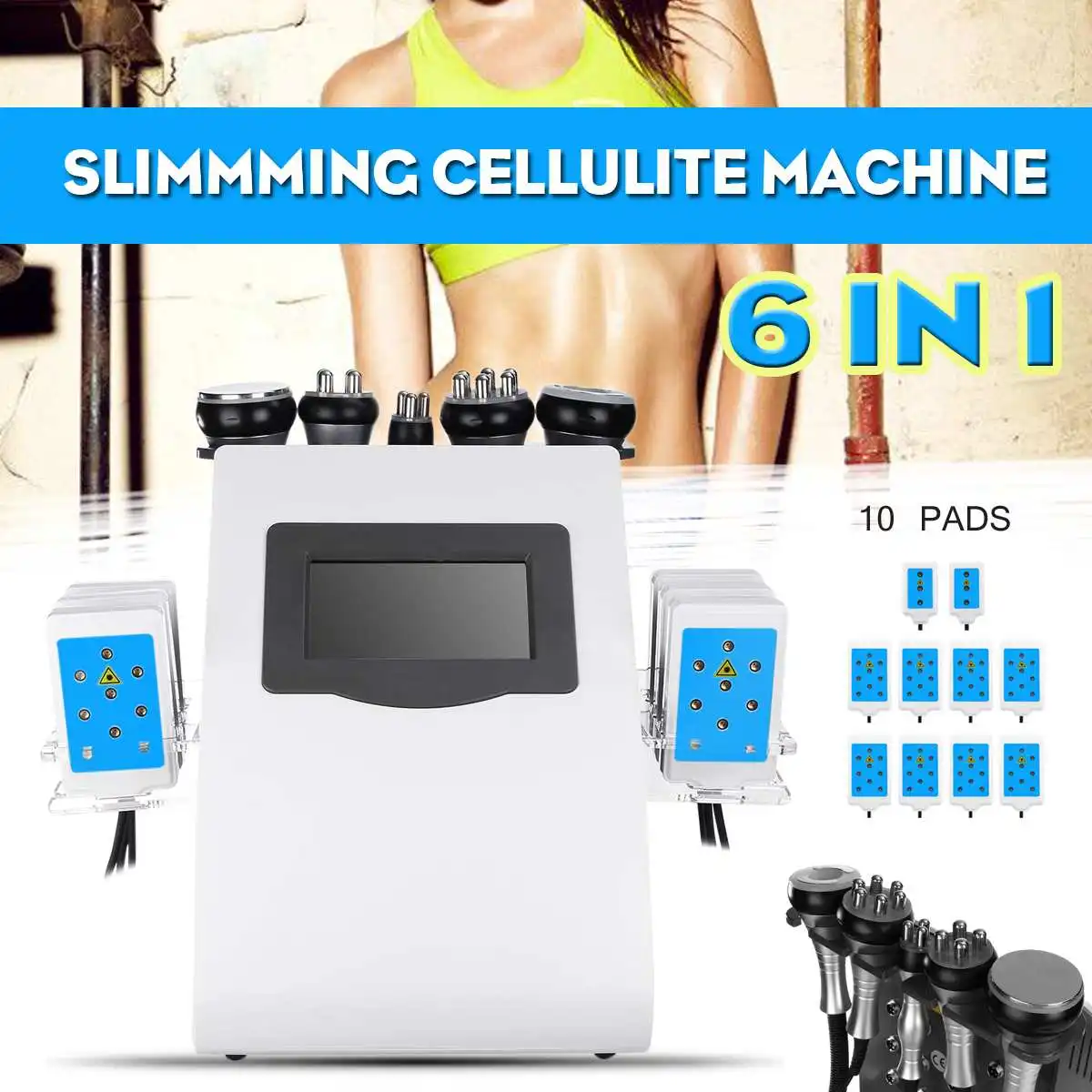 

Ultrasonic Vacuum Cavitation RF Radio Frequency Body Slim Cellulite Machine 6in1 Skin Lifting Body Care Weight Loos Multipolar