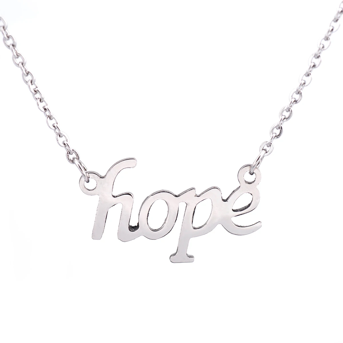 

PIXNOR Hope Letter Necklaces Stainless Steel Letters Pendant Necklace Chain Charms Jewelry for Men Women Decoration