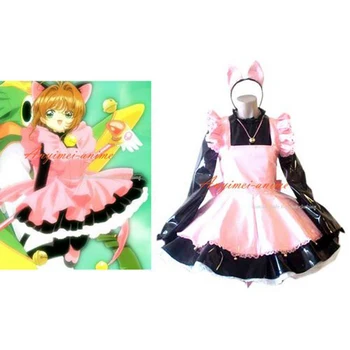 

Sissy Maid Cardcaptor Sakura Kinomoto Sakura Pvc Dress Cosplay Costume Tailor-made[CK944]