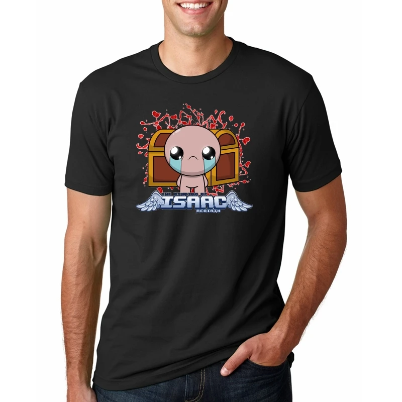 

Man's The Binding of isaac T Shirt Round Neck Natural Cotton T-Shirts Short Sleeved Funny Male Tshirt