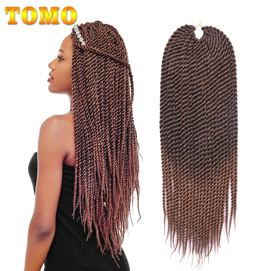 

TOMO 22Roots/Pack Kanekalon Senegal Twist Crotchet Braids Hair Extensions Synthetic Ombre Braiding Hair Havana Twist Braids