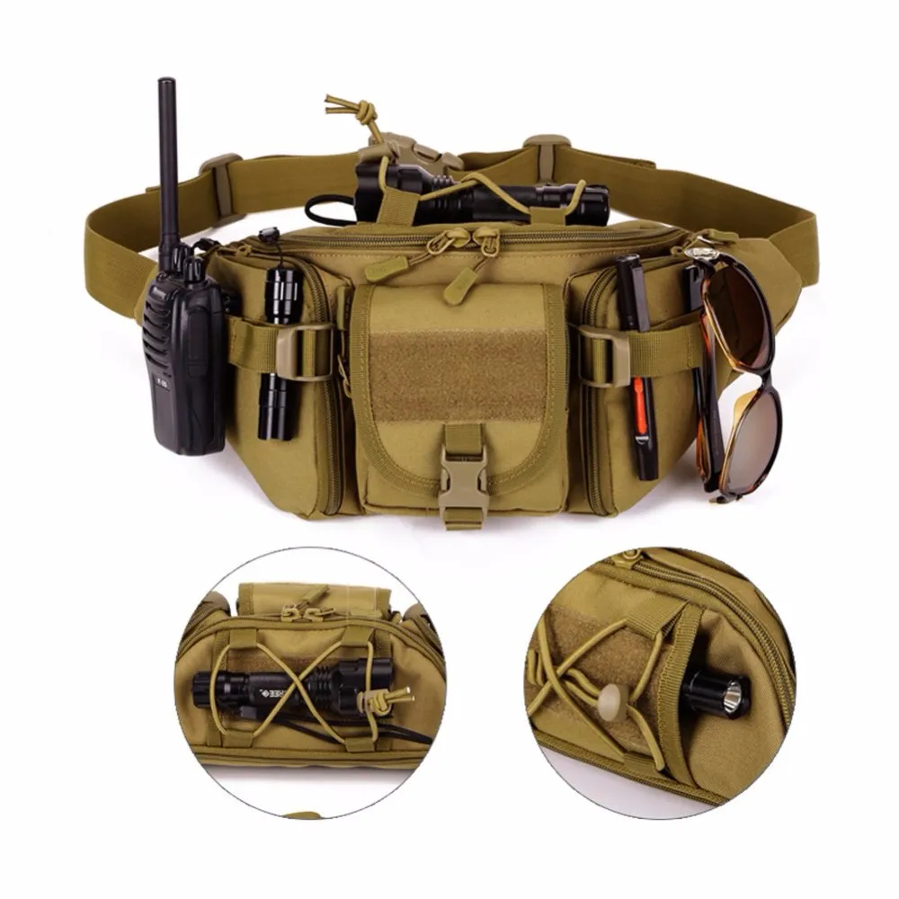 New Woemn and Men's Hip Pack Tactical Waist Packs Water Resistant Waist Bag Fanny Pack Belt Bag Hiking Climbing Outdoor Bumbag