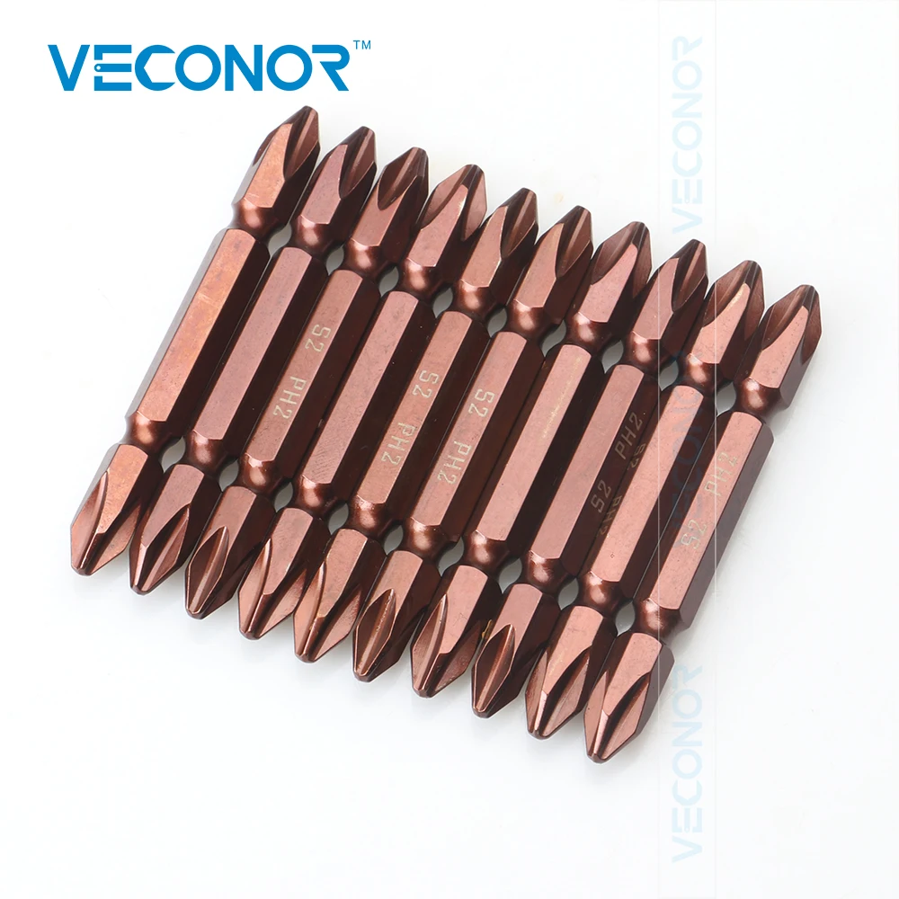 Veconor 10 шт. 65 мм Магнитный двойной конец PH2 Philips набор отверток S2 сталь|s2 steel|screwdriver bit