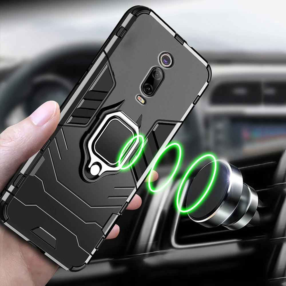 Чехол для Xiaomi Mi 9 T Pro армированный чехол из поликарбоната с металлическим кольцом