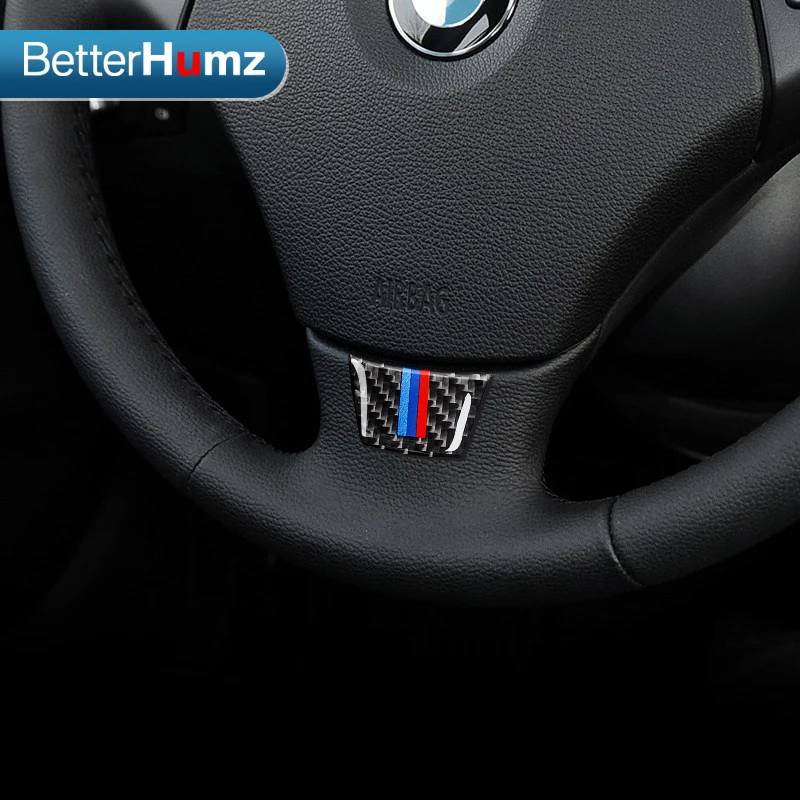 Углерода Волокно рулевое колесо Стикеры м полосы эмблема 3D автомобиля Стикеры для BMW E70 E71 2008-2013X5X6 автомобиль Средства для укладки волос