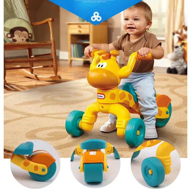 Petit tike-girafe tricycle pour enfants | Trottinette de bébé en plastique de haute qualité, trike pour enfants