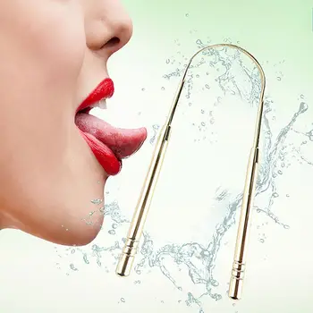 

High Quality Tongue Scraper Anti-rust Reusable Stainless Steel Oral Cleaner Fresh Breath Maker