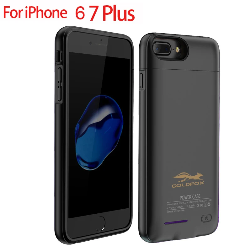 

For iPhone 6 plus 7 plus External 4200mAh Battery Charger Case Cell Phone Power Bank Charging Case Cover Built in Metal Sheet