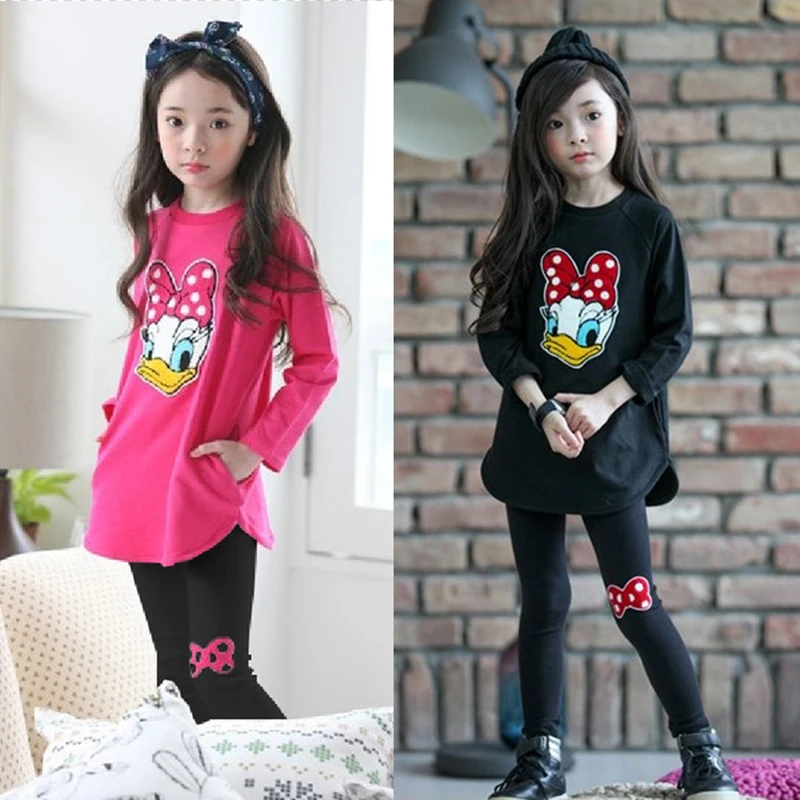 

Baby Girl Clothing Set Kids Set Full Sleeve Tops + Pants 2pcs Cartoon Printed 100% Cotton Spring Children Outfits 3 6 8 10 Year