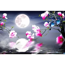 Сделай Сам, алмазная вышивка, луна, ночь, 5D, индивидуальная, алмазная живопись, наборы для вышивки крестом, Алмазная мозаика, горный хрусталь, домашний декор