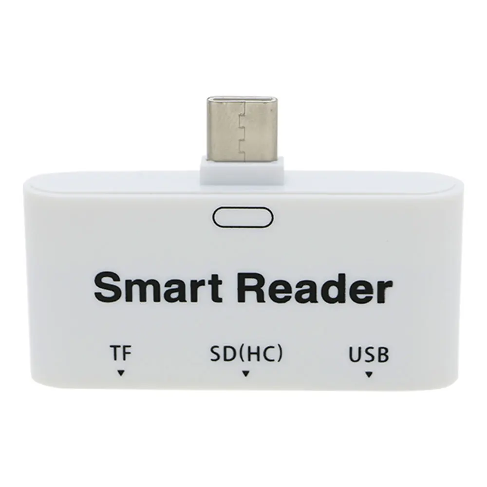 3 в 1 USB 2,0/TF/SD(HC) слот для type C OTG Смарт-кардридер адаптер конвертер белый цвет