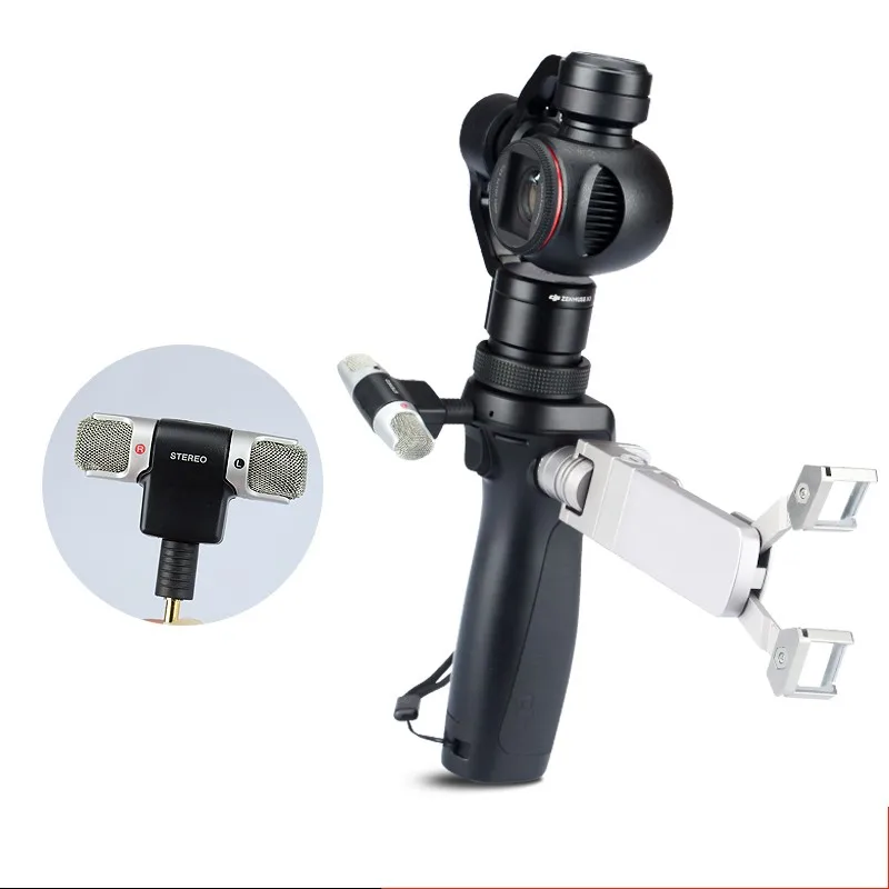 Внешний беспроводной микрофон двойной микрофон для DJI OSMO ручной Gimbal 90 градусов Складной Гибкий запись фотографии