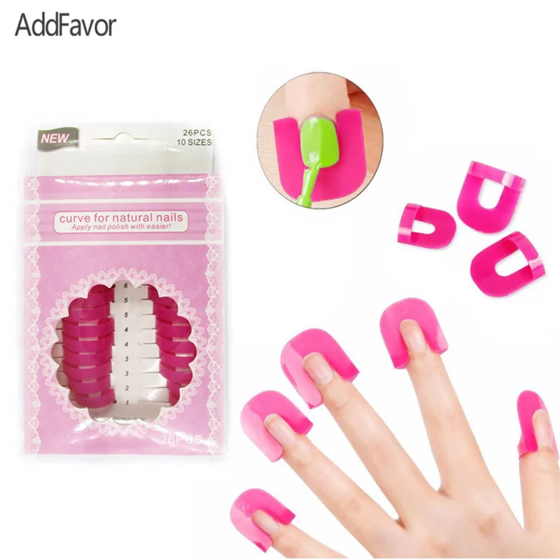 

AddFavor 26pc Nail Gel Model Frame Anti-Overflow U Shape Nail Polish Protection Tape Nail Art Painting Fence Frame Nail DIY Kit
