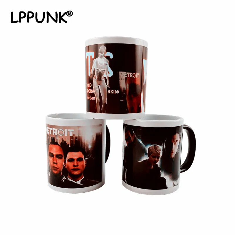 

2018 NEW 300ML Color Changing Sturdy Ceramic Handgrip coffee mug Detroit become human office family drinking water tea milk cup